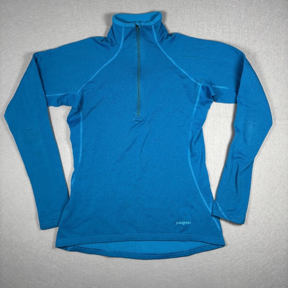 Patagonia Capilene Midweight Zip-Neck Womens Small Blue Base Layer Pullover Top